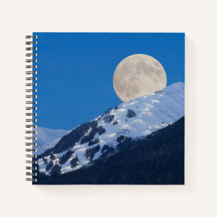 Vollmond über dem Alyeska-Skigebiet, Alaska Notizblock