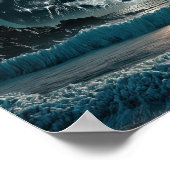 Vollmond über dem Ozean Poster (Ecke)