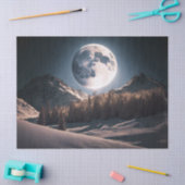 Vollmond über dem Schneeberg der Bäume Seidenpapier (Basteln)