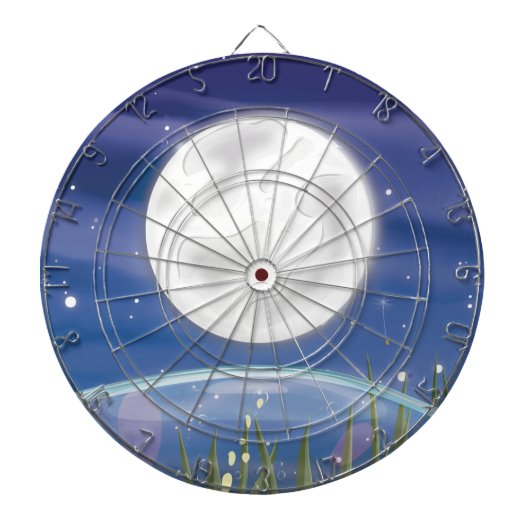 Vollmond über dem Teich Dartscheibe (vorne)