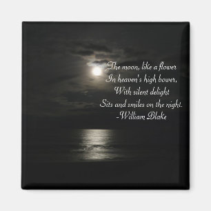 Vollmond über dem Wasser Nacht-mit an der Poesie Magnet