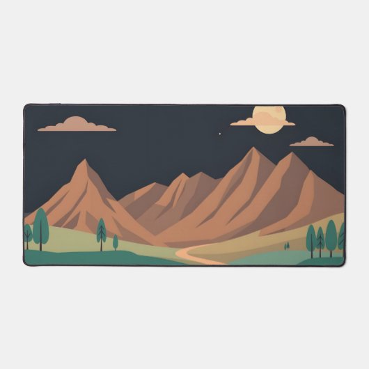 Vollmond über den Bergen Schreibtischmatte - Minim (Vorderseite)