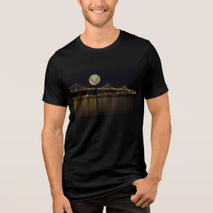 Vollmond über der Bucht Tri-Blend Shirt