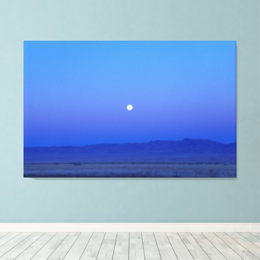 Vollmond über der Wüste Leinwand Print (Insitu (Holzboden))