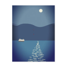 Vollmond über die Bergwelt Landschaft Postkarte