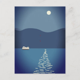 Vollmond über die Bergwelt Landschaft Postkarte