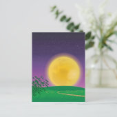 Vollmond über die Landschaft der Hügel mit Starry Postkarte (Stehend Vorderseite)