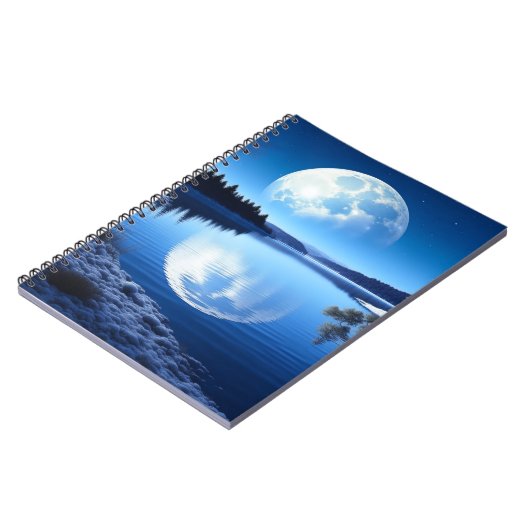 Vollmond Über Frozen Geschenk für den Sohn Notizblock (Linke Seite)