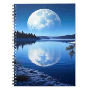 Vollmond Über Frozen Geschenk für den Sohn Notizblock
