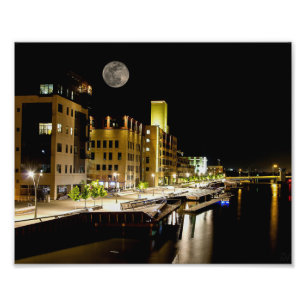 Vollmond über grüne Bucht Fotodruck