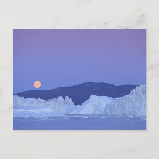Vollmond über Iceberg Postkarte (Vorderseite)