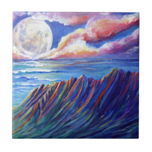 Vollmond über Kauai Kalalau Tal Fliese