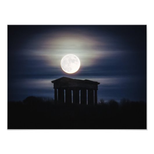 Vollmond über Penshaw Monument Poster/Print Fotodruck (Vorne)