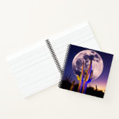 Vollmond über Saguaro Cactus Notizblock (Innenseite)