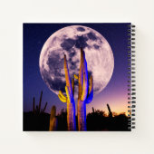 Vollmond über Saguaro Cactus Notizblock (Rückseite)