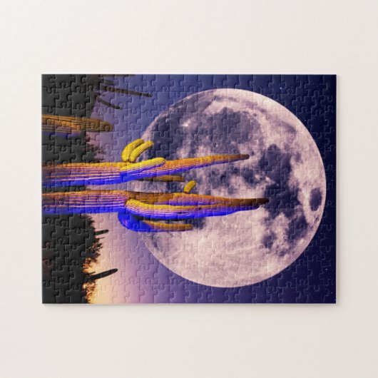 Vollmond über Saguaro Cactus Puzzle (Horizontal)