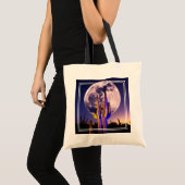 Vollmond über Saguaro Cactus Tragetasche (Vorderseite (Produkt))