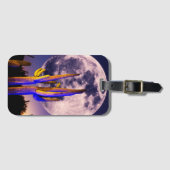 Vollmond über Saguaro-Kakteen Gepäckanhänger (Vorderseite (Horizontal))