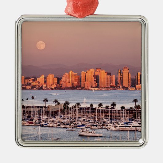 Vollmond über San Diego Ornament Aus Metall (Vorne)