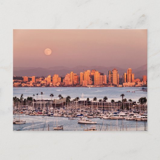 Vollmond über San Diego Postkarte (Vorderseite)