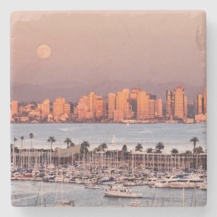 Vollmond über San Diego Steinuntersetzer