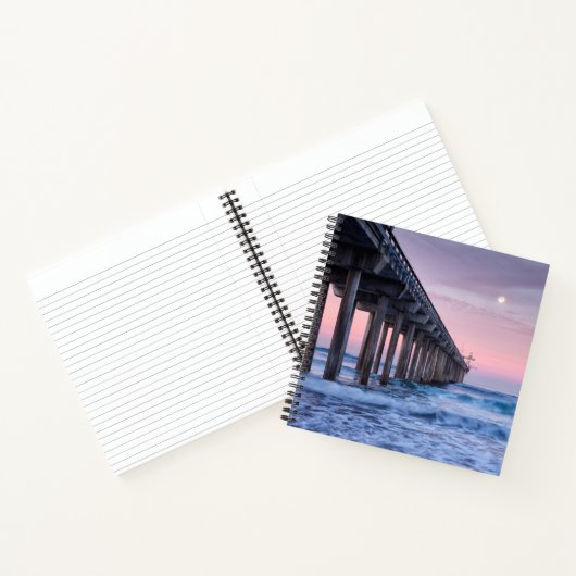 Vollmond über Scripps Pier Notizblock (Innenseite)