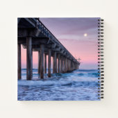 Vollmond über Scripps Pier Notizblock (Rückseite)