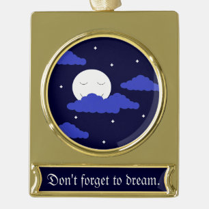 Vollmond um Mitternacht & Sterne: Banner-Ornament Gold