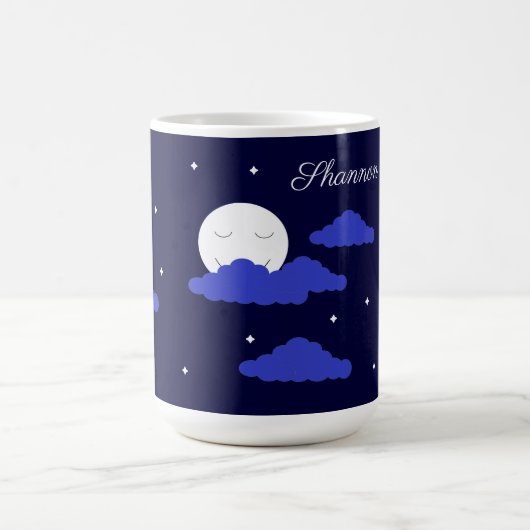 Vollmond um Mitternacht & Sterne: Kaffeetasse (Mittel)