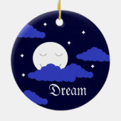 Vollmond um Mitternacht & Sterne: Keramik Ornament (Hinten)