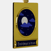 Vollmond um Mitternacht und Sterne: Banner-Ornament Gold (Rechts)