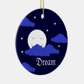 Vollmond um Mitternacht und Sterne: Keramik Ornament (Rechts)