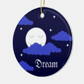Vollmond um Mitternacht und Sterne Keramik Ornament (Links)