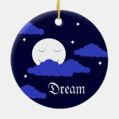 Vollmond um Mitternacht und Sterne Keramik Ornament (Hinten)