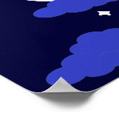 Vollmond um Mitternacht und Sterne Poster (Ecke)