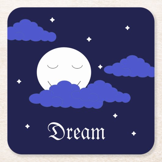 Vollmond um Mitternacht und Sterne Rechteckiger Pappuntersetzer (Vorderseite)