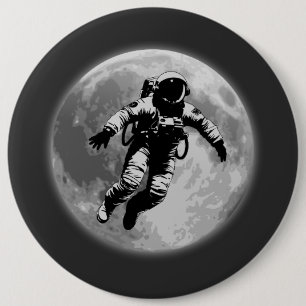 Vollmond und Astronaut Button