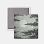 Vollmond und bewölktes nächtliches Sky Magnet (Vorderseite/Rückseite)