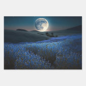 Vollmond und Blume Geschenkpapier Set (Vorderseite 3)