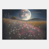 Vollmond und Blume Geschenkpapier Set (Vorderseite 2)