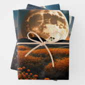 Vollmond und Blume Geschenkpapier Set (Beispiel)