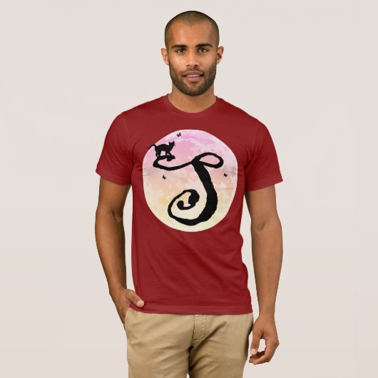Vollmond und Cat S Initial Monogram T - Shirt (Vorne ganz)