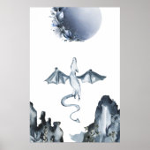 Vollmond und Dragon Dusty Blue Poster (Vorne)