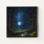 Vollmond und Firefrefly-Hardcover-Journal Notizblock (Rückseite)