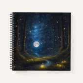 Vollmond und Firefrefly-Hardcover-Journal Notizblock (Vorderseite)