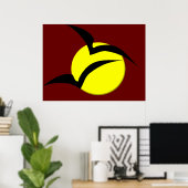 Vollmond- und Flechtposter Poster (Heimbüro)