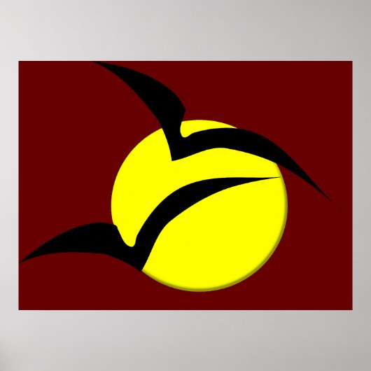 Vollmond- und Flechtposter Poster (Vorne)