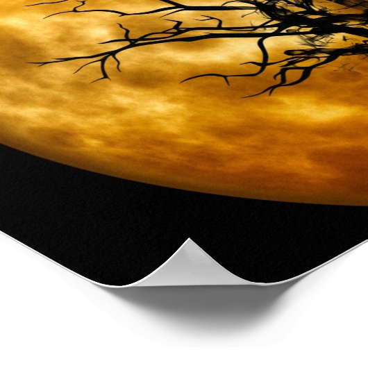 Vollmond und Fledermäuse Poster (Ecke)