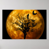 Vollmond und Fledermäuse Poster (Vorne)