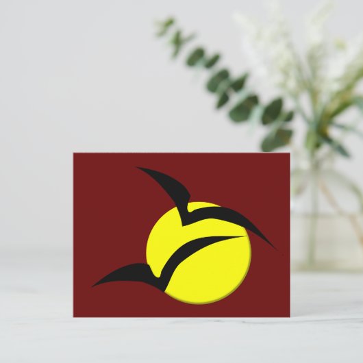 Vollmond und Fledermäuse Postkarte (Stehend Vorderseite)